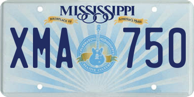 MS license plate XMA750