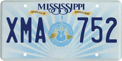 MS license plate XMA752