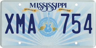 MS license plate XMA754