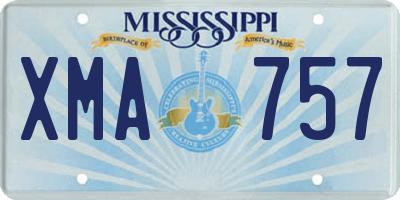 MS license plate XMA757