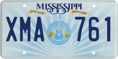 MS license plate XMA761