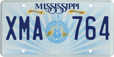 MS license plate XMA764