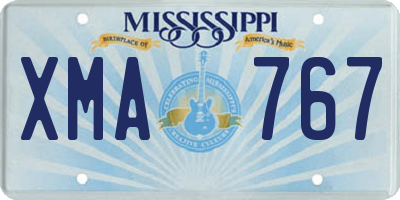 MS license plate XMA767