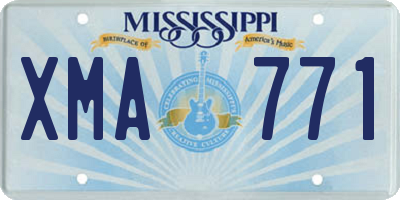 MS license plate XMA771