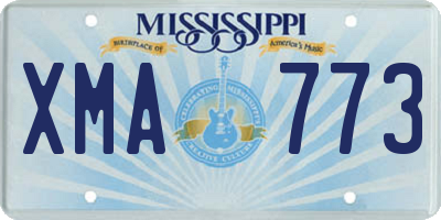 MS license plate XMA773