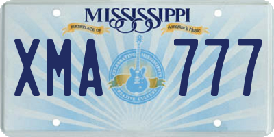 MS license plate XMA777