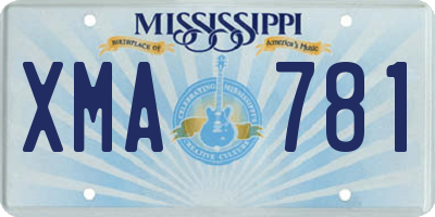 MS license plate XMA781