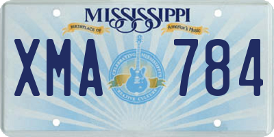 MS license plate XMA784