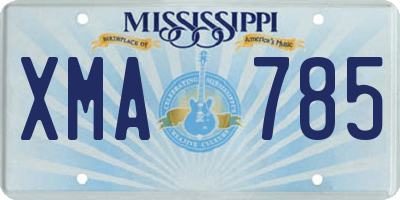 MS license plate XMA785