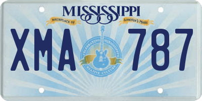 MS license plate XMA787