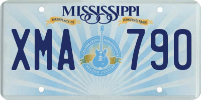 MS license plate XMA790