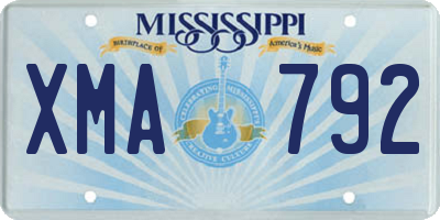 MS license plate XMA792
