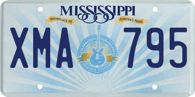 MS license plate XMA795
