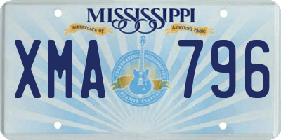 MS license plate XMA796