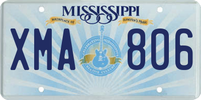 MS license plate XMA806