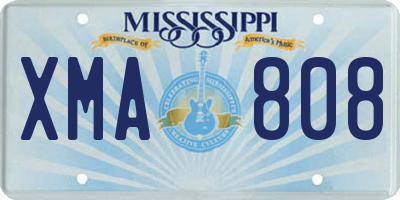 MS license plate XMA808