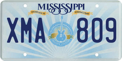 MS license plate XMA809