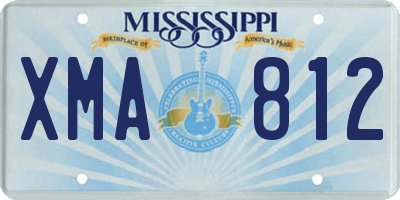 MS license plate XMA812