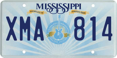 MS license plate XMA814