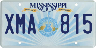 MS license plate XMA815