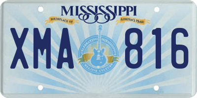 MS license plate XMA816