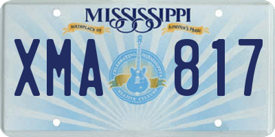 MS license plate XMA817