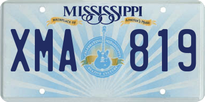 MS license plate XMA819