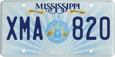 MS license plate XMA820