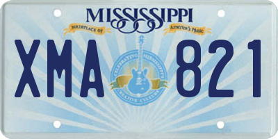 MS license plate XMA821