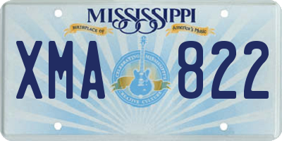 MS license plate XMA822