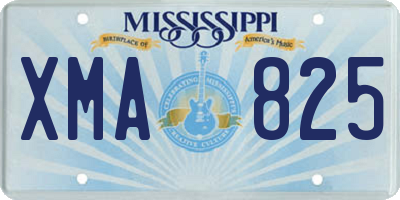 MS license plate XMA825