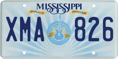 MS license plate XMA826
