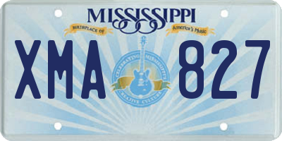 MS license plate XMA827
