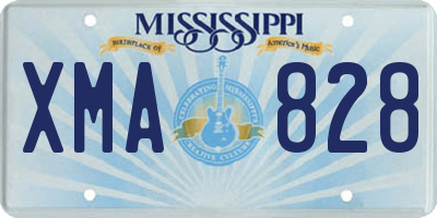 MS license plate XMA828