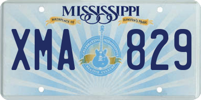 MS license plate XMA829