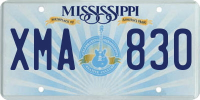 MS license plate XMA830