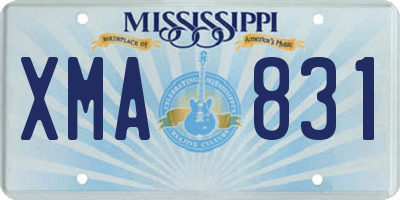 MS license plate XMA831