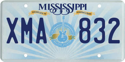 MS license plate XMA832