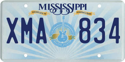 MS license plate XMA834