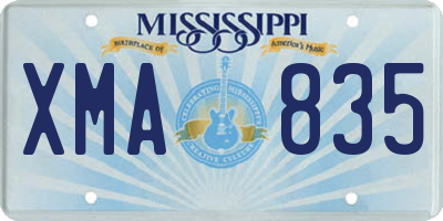 MS license plate XMA835