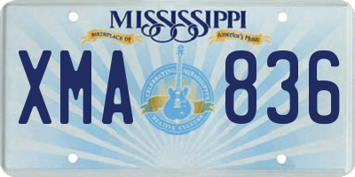 MS license plate XMA836