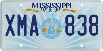 MS license plate XMA838