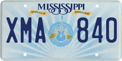 MS license plate XMA840