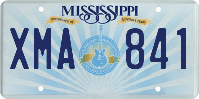 MS license plate XMA841
