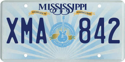 MS license plate XMA842