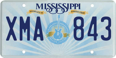 MS license plate XMA843