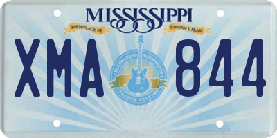 MS license plate XMA844