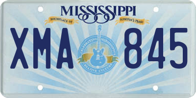 MS license plate XMA845