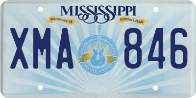 MS license plate XMA846