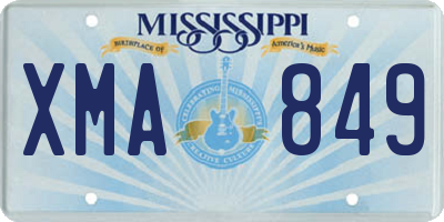 MS license plate XMA849